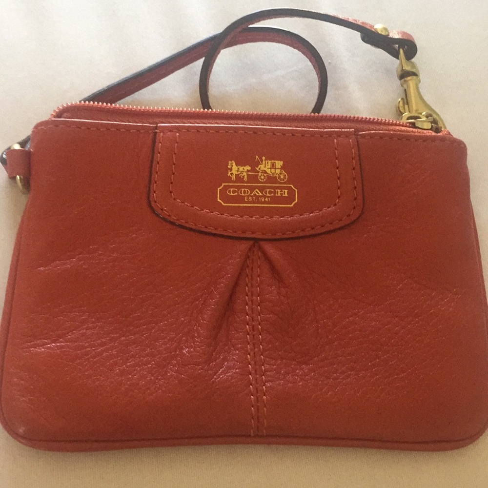 Orange Coach Wristlet